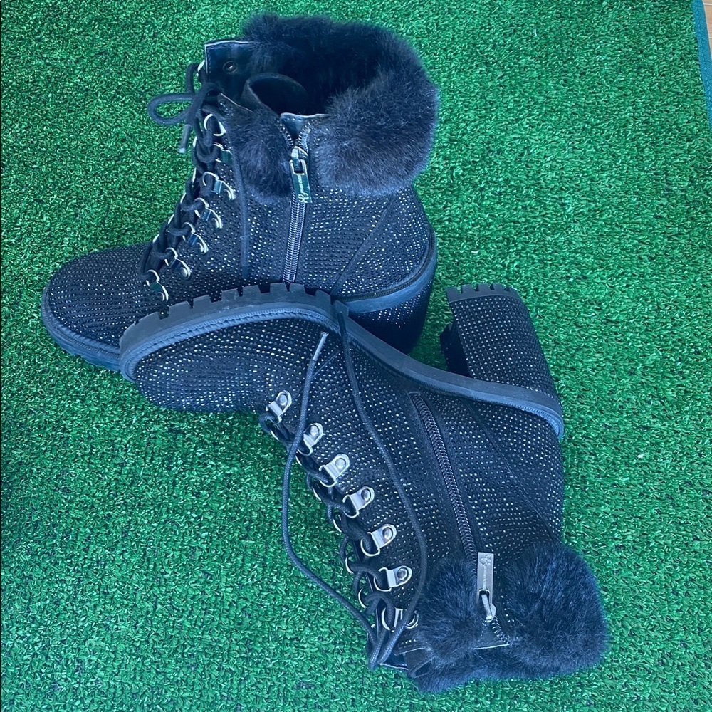 Jessica Simpson Women’s Deliah Rhinestone Booties –Black Size 7M (EU 37.5) H-10 - Picture 2 of 12